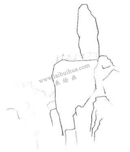 奇峰怪石的素描绘画方法步骤 一