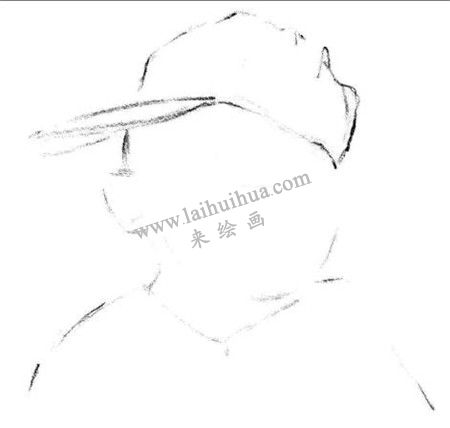 哭泣的男孩素描绘画步骤 一