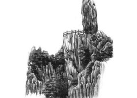 奇峰怪石的素描绘画方法步骤