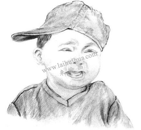哭泣的男孩素描绘画步骤 八