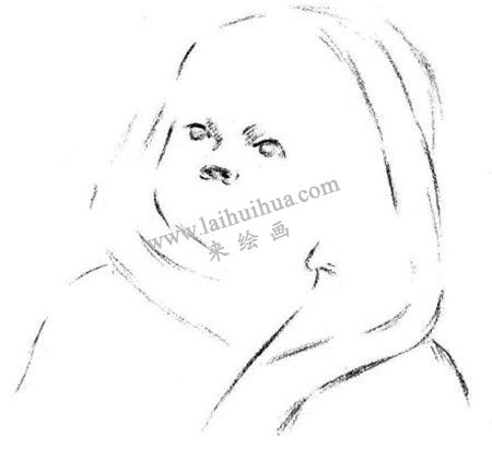 素描双眼皮男婴的绘画方法步骤 二