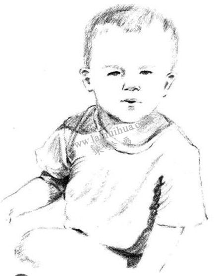 素描在沙滩玩的孩子画法步骤 六