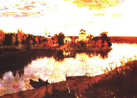 《晚钟》风景油画