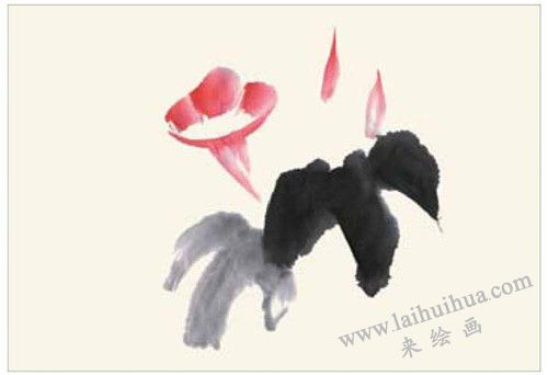 牵牛花的国画画法 步骤二
