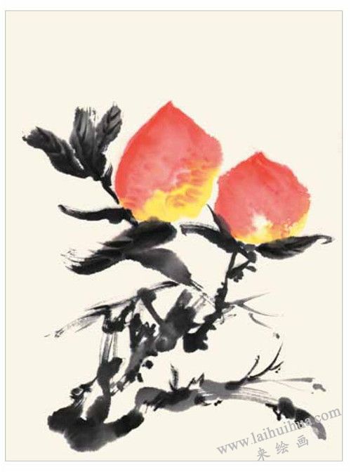 桃子的国画画法 步骤三