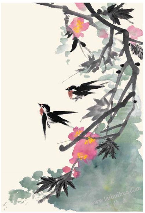 小燕子的国画画法  步骤四