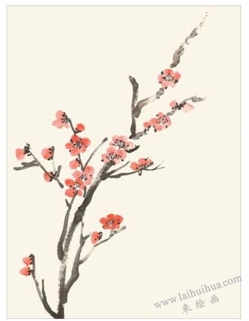 梅花的国画画法  步骤一