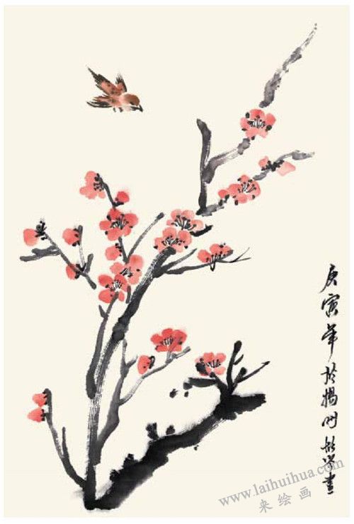 梅花的国画画法  步骤四