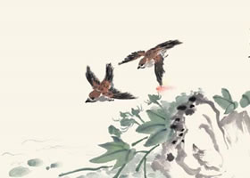 麻雀的国画画法
