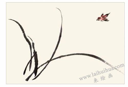 兰花的国画画法 步骤二