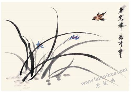 兰花的国画画法  步骤四