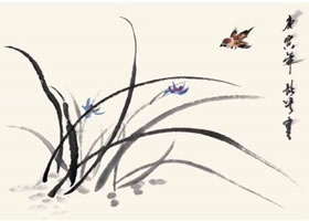 兰花的国画画法