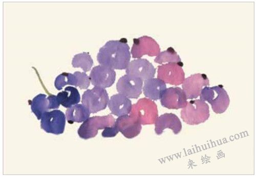 清新的果盘国画画法 步骤二