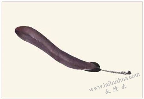 茄子的国画画法 步骤一