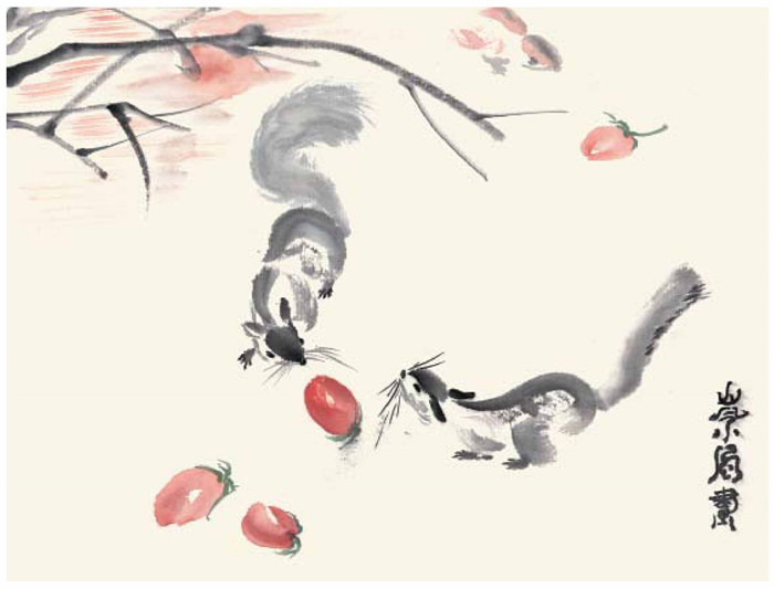 小松鼠国画的画法步骤