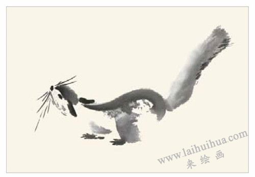 小松鼠国画的画法步骤 一