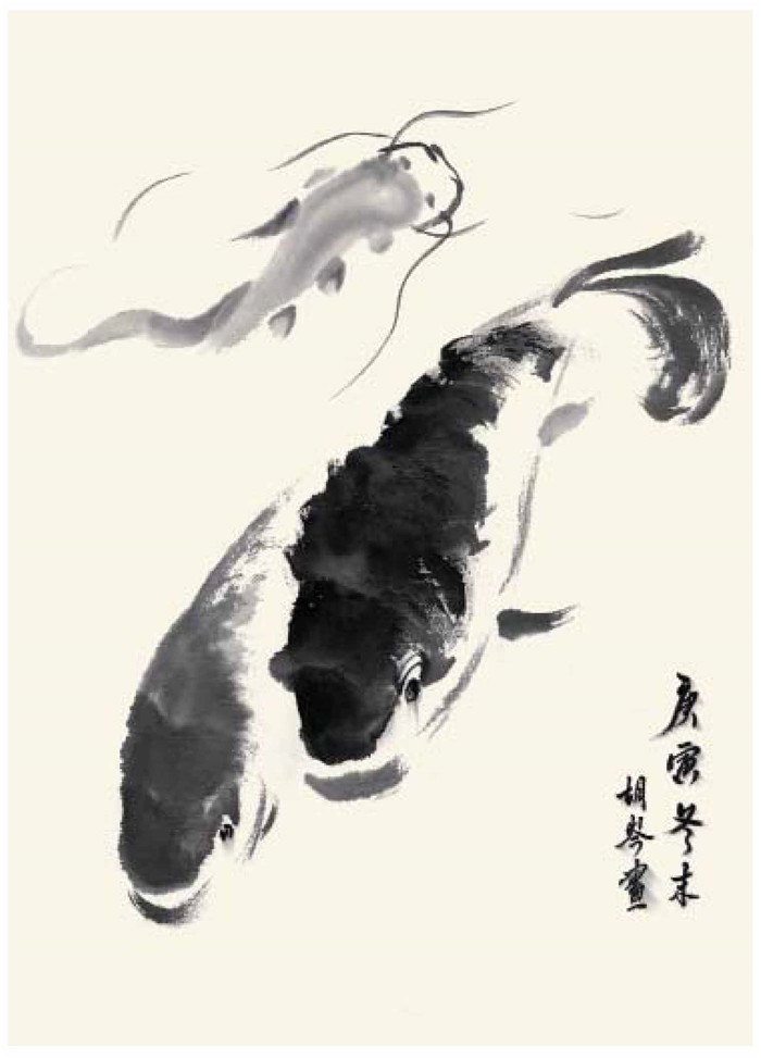 鲤鱼和鲶鱼的国画画法