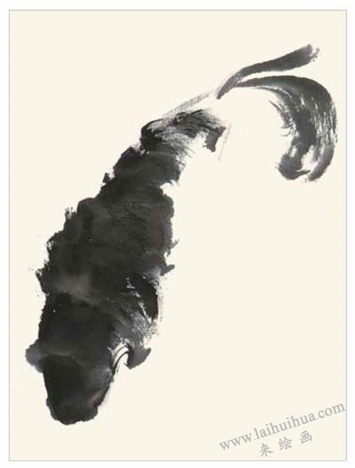 鲤鱼和鲶鱼的国画画法  步骤一