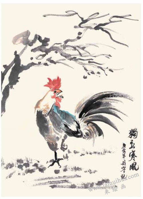 大公鸡的国画画法 步骤四