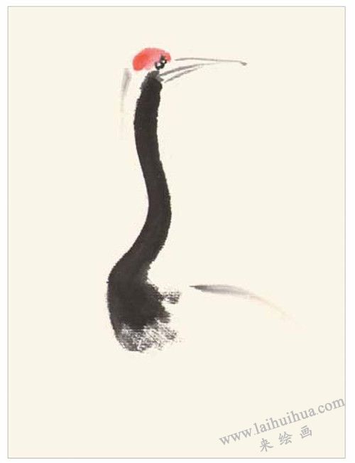 仙鹤的国画画法  步骤二