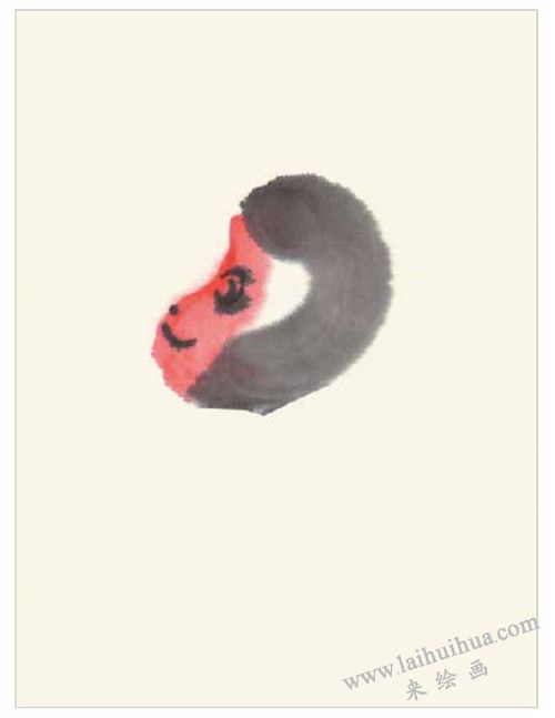 小猴祝寿国画画法  步骤一