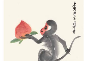 小猴祝寿国画画法