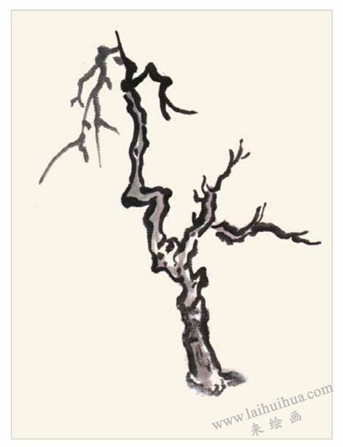 宁静小山村国画画法  步骤一