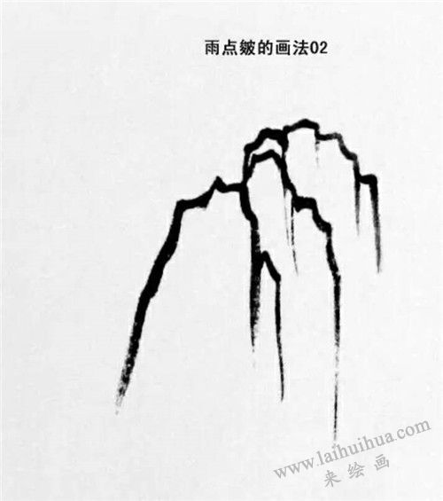 雨点皴的画法  步骤二