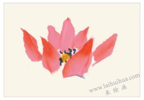 荷塘荷花的国画画法  步骤一