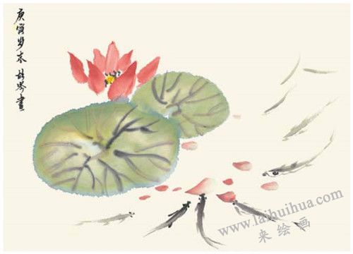 荷塘荷花的国画画法  步骤四