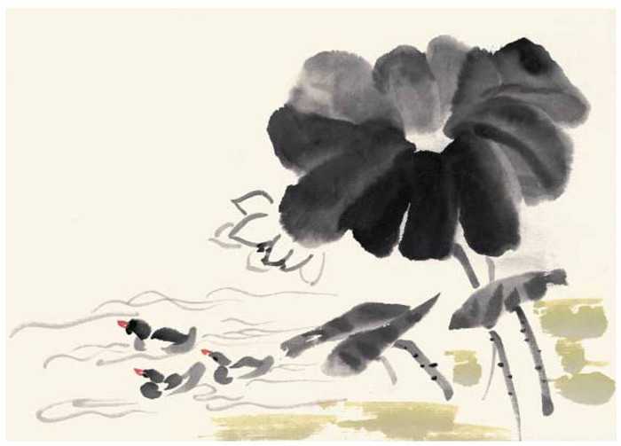 小鸭子的国画画法