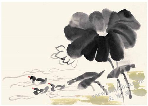 小鸭子的国画画法  步骤四