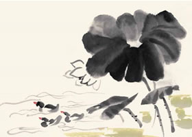 小鸭子的国画画法