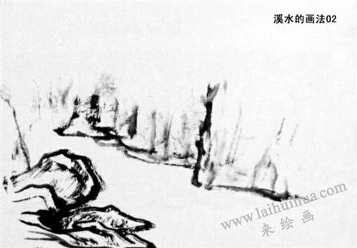 溪水的画法步骤 二