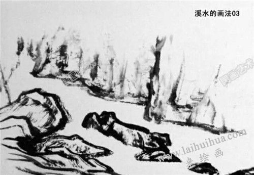 溪水的画法步骤 三