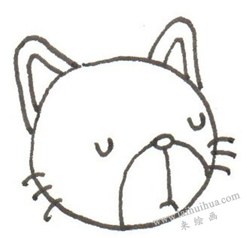 花猫耳朵和胡须的画法