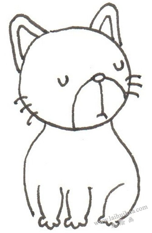 花猫的身体的画法