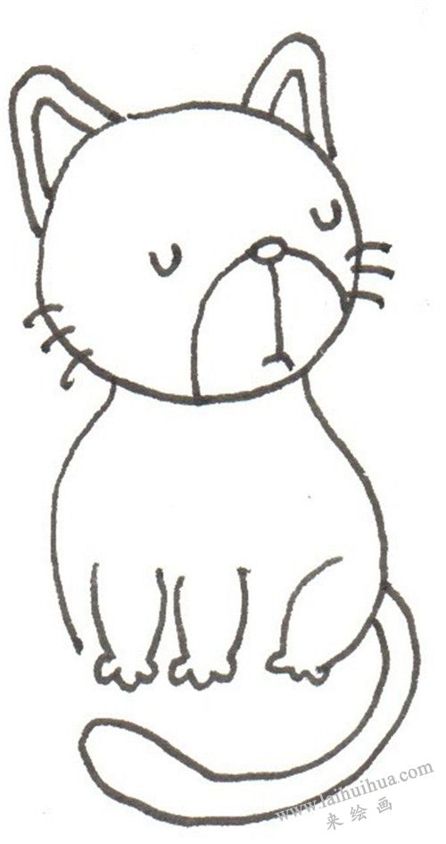 花猫的尾巴的画法