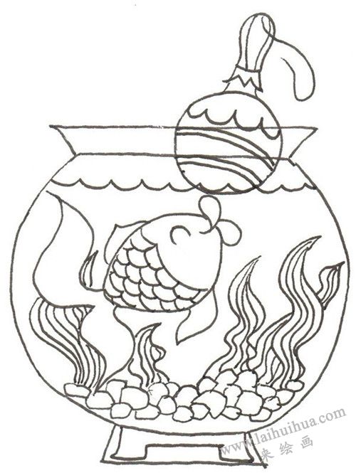 小金鱼的鳞片  卡通画