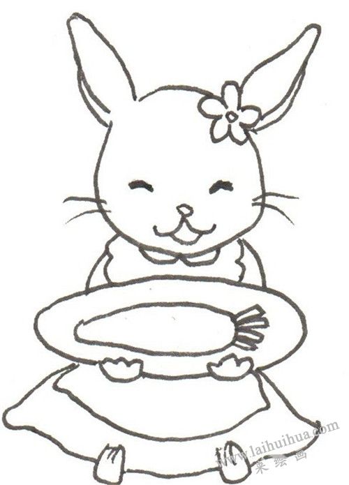 穿裙子的小白兔 画法