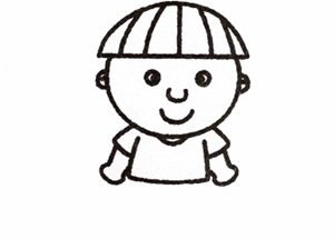 弟弟简笔画画法步骤三