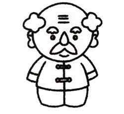 爷爷简笔画画法步骤三
