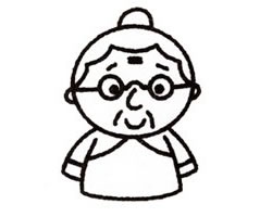 奶奶简笔画画法步骤二