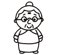 奶奶简笔画画法步骤五