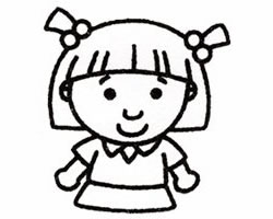 妹妹的简笔画画法步骤四