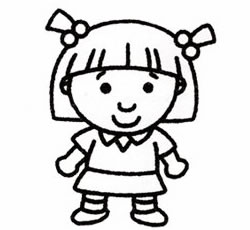 妹妹的简笔画画法步骤五