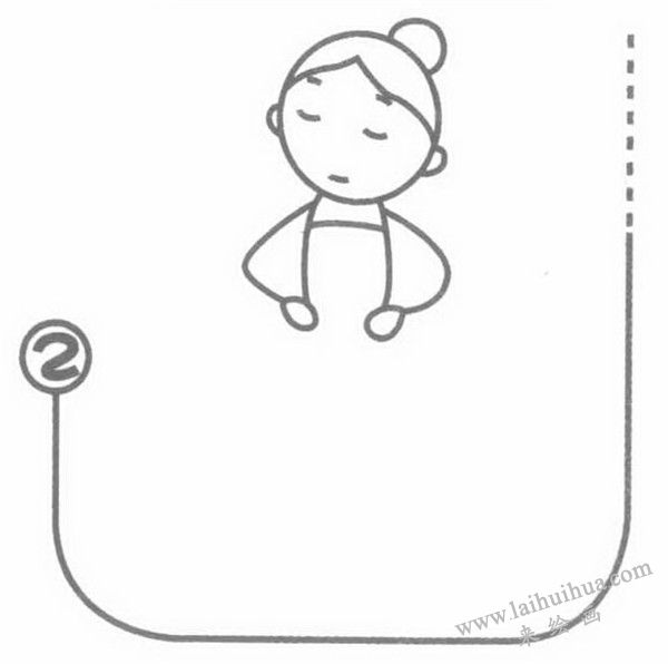 芭蕾舞演员简笔画画法：腹部