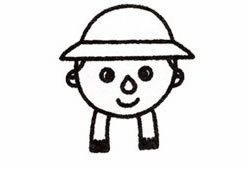 农民的简笔画画法步骤三