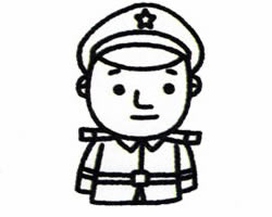 士兵的简笔画画法步骤三