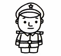 士兵的简笔画画法步骤四